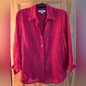 Coldwater Creek. Size Small. Vent On Side Seams, 3/4 Length Sleeves With Buttons